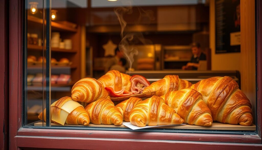 flaky ham and cheese croissant bakery