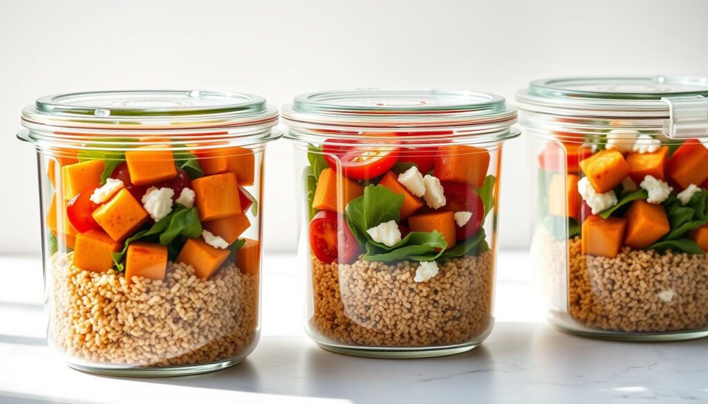 sweet potato burger bowl meal prep-friendly storage containers